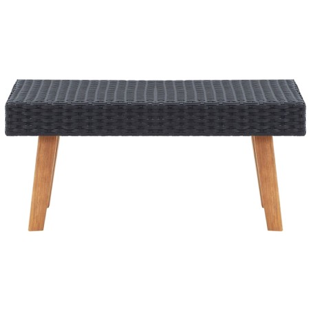 Salon de jardin 2 pcs avec coussins Résine tressée Noir