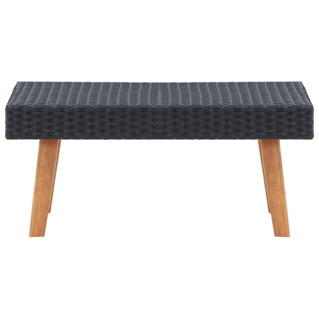 Salon de jardin 2 pcs avec coussins Résine tressée Noir