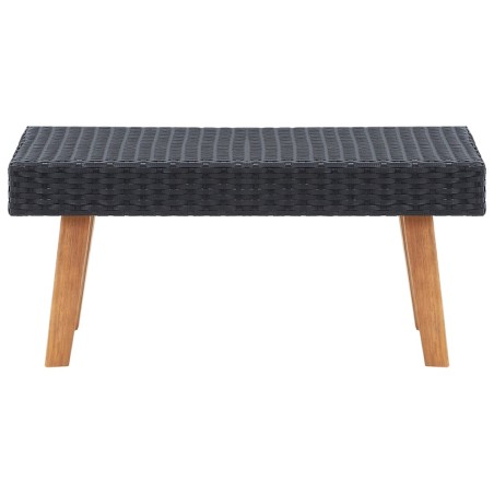 Salon de jardin 2 pcs avec coussins Résine tressée Noir