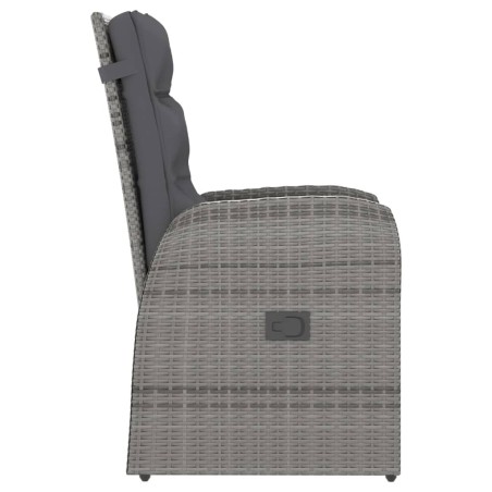 Ensemble à manger d'extérieur 9pcs coussins Résine tressée Gris
