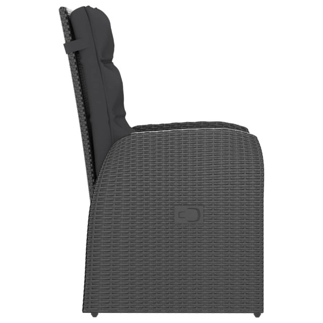 Ensemble à manger d'extérieur 9pcs coussins résine tressée noir