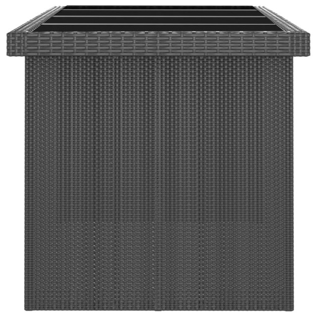 Ensemble à manger d'extérieur 9pcs coussins résine tressée noir