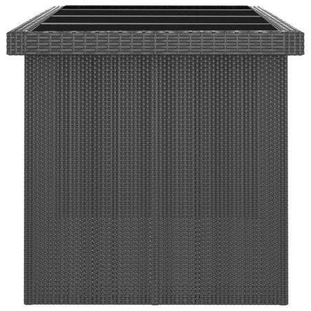 Ensemble à manger d'extérieur 9pcs coussins résine tressée noir