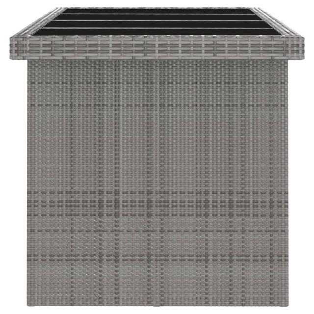 Salon de jardin 7 pcs avec coussins Résine tressée Gris