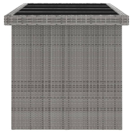 Salon de jardin 7 pcs avec coussins Résine tressée Gris