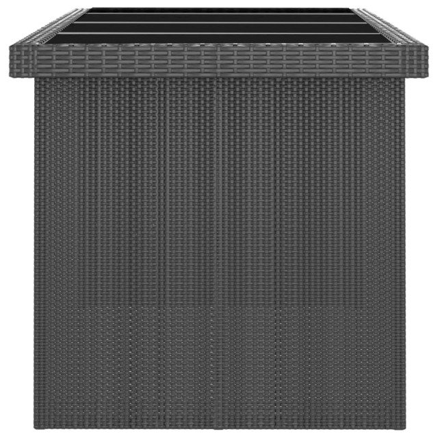 Salon de jardin 7 pcs avec coussins résine tressée noir