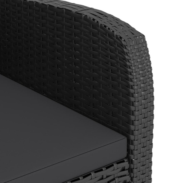 Salon de jardin 11 pcs avec coussins résine tressée noir