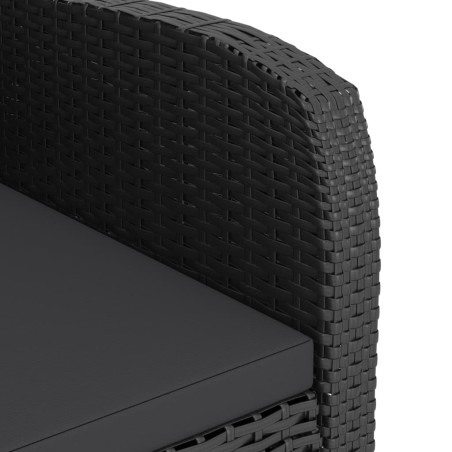 Salon de jardin 11 pcs avec coussins résine tressée noir