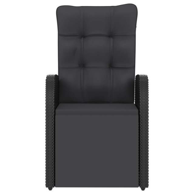 Salon de jardin 11 pcs avec coussins résine tressée noir