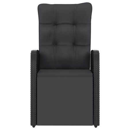 Salon de jardin 11 pcs avec coussins résine tressée noir