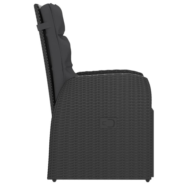 Salon de jardin 11 pcs avec coussins résine tressée noir