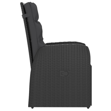 Salon de jardin 11 pcs avec coussins résine tressée noir