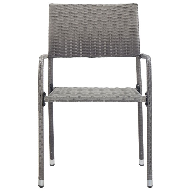 Ensemble à manger de jardin 3pcs Résine tressée Anthracite gris