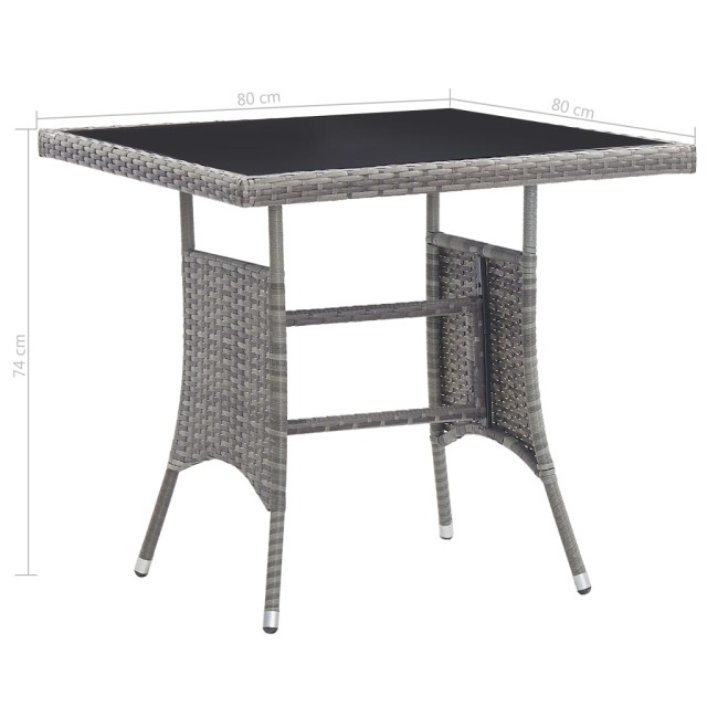 Ensemble à manger de jardin 3pcs Résine tressée Anthracite gris