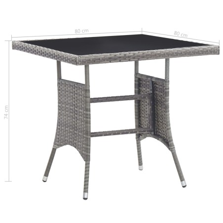 Ensemble à manger de jardin 3pcs Résine tressée Anthracite gris