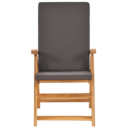 Ensemble à Manger de jardin 7pcs coussins gris Bois teck massif