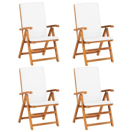 Ensemble à manger de jardin 5 pcs coussins Bois de teck massif