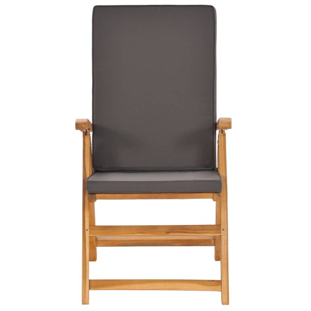 Ensemble à Manger de jardin 7pcs coussins Bois teck massif Gris