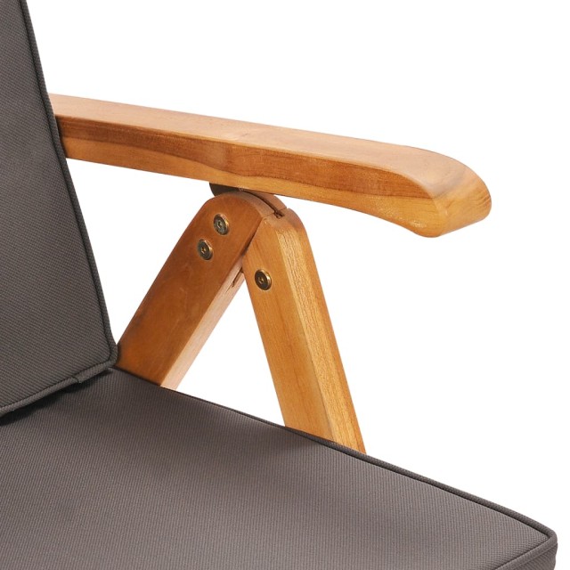 Ensemble à Manger de jardin 7pcs coussins Bois teck massif Gris