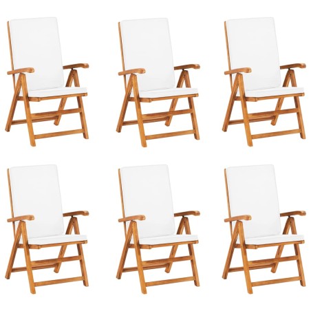 Ensemble à manger de jardin 7 pcs coussins Bois de teck massif