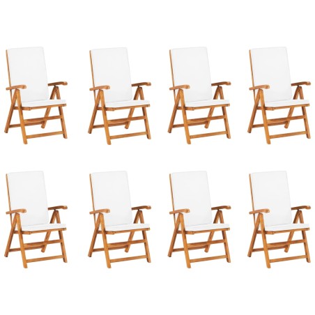 Ensemble à manger de jardin 9 pcs coussins Bois de teck massif