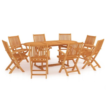 Ensemble à manger de jardin 9 pcs Bois de teck massif
