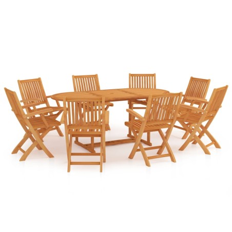 Ensemble à manger de jardin 9 pcs Bois de teck massif