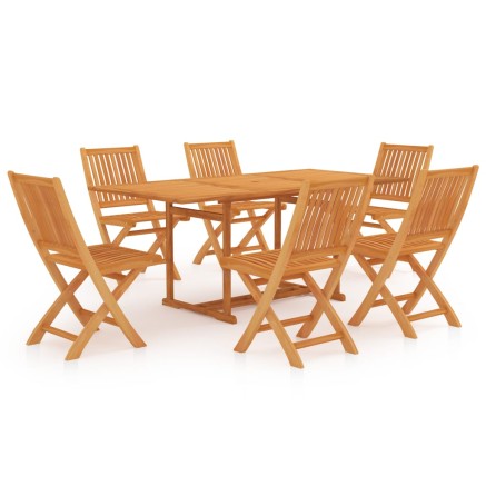 Ensemble à manger de jardin 7 pcs Bois de teck massif 2
