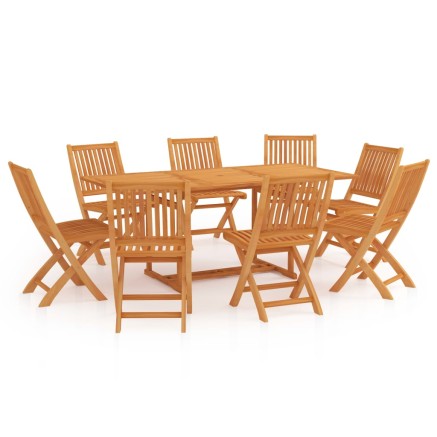 Ensemble à manger de jardin 9 pcs Bois de teck massif 2