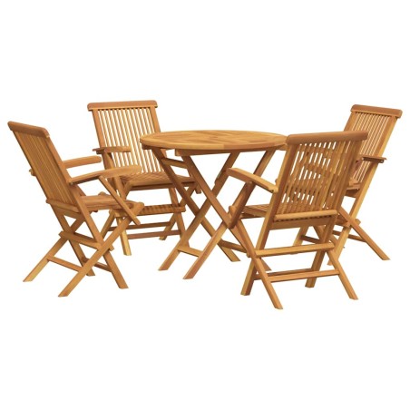 Salon de jardin 5 pcs Bois de teck massif