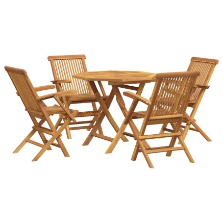 Salon de jardin 5 pcs Bois de teck massif 2