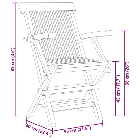 Salon de jardin 5 pcs Bois de teck massif