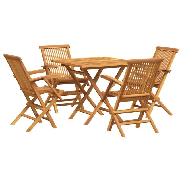 Salon de jardin 5 pcs Bois de teck massif