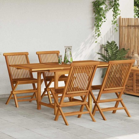 Ensemble à manger de jardin 5 pcs Bois de teck massif