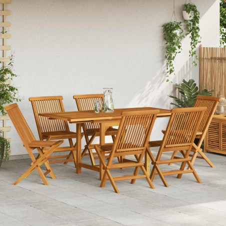 Ensemble à manger de jardin 7 pcs Bois de teck massif