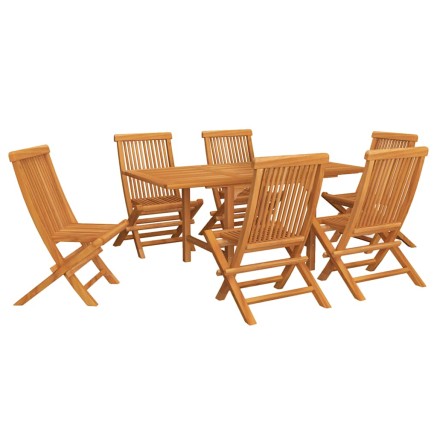 Ensemble à manger de jardin 7 pcs Bois de teck massif 2