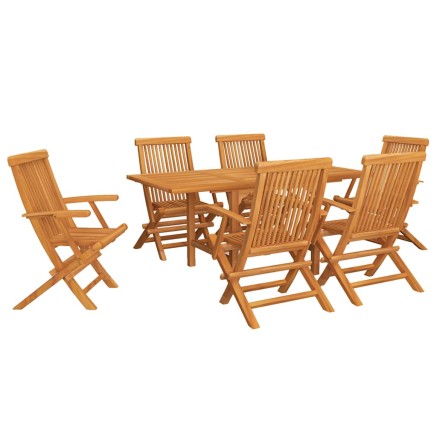 Salon de jardin 7 pcs Bois de teck massif 2