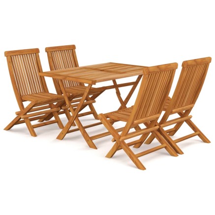 Ensemble à manger de jardin 5 pcs Bois de teck massif 2