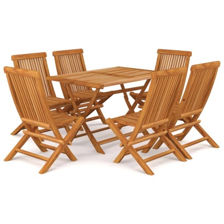 Ensemble à manger de jardin 7 pcs Bois de teck massif 2
