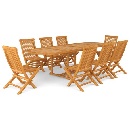 Ensemble à manger de jardin 9 pcs Bois de teck massif