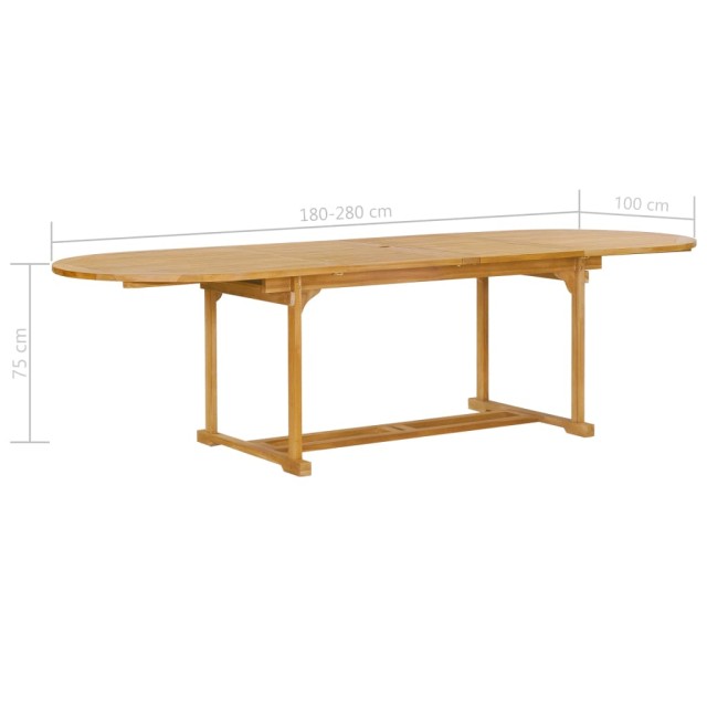 Ensemble à manger de jardin 9 pcs Bois de teck massif