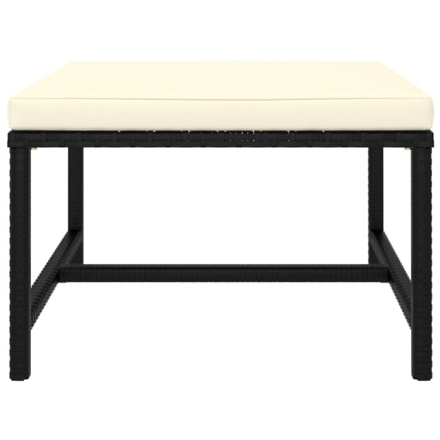 Salon de jardin 9 pcs avec coussins Résine tressée Noir