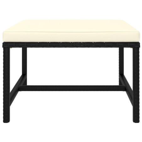 Salon de jardin 9 pcs avec coussins Résine tressée Noir