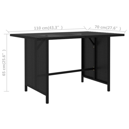 Salon de jardin 8 pcs avec coussins Résine tressée Noir