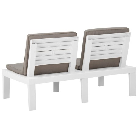Salon de jardin 4 pcs avec coussins Plastique Blanc