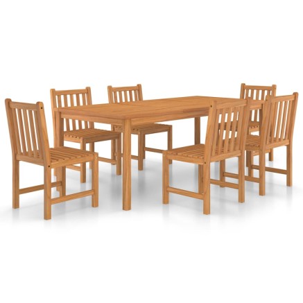 Ensemble à manger de jardin 7 pcs Bois de teck solide 2