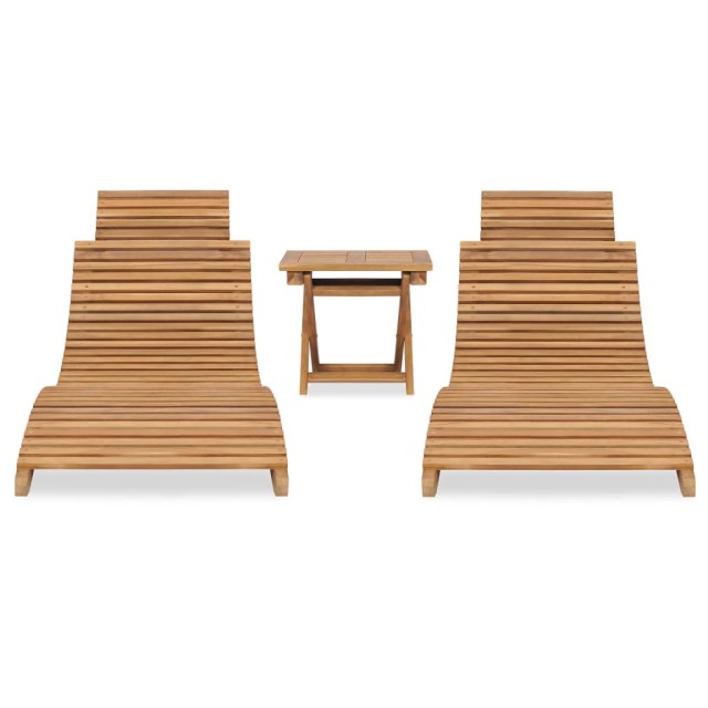 Salon de jardin pliable 3 pcs Bois de teck solide