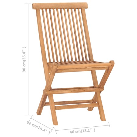 Ensemble à manger d'extérieur pliable 7 pcs Bois solide de teck