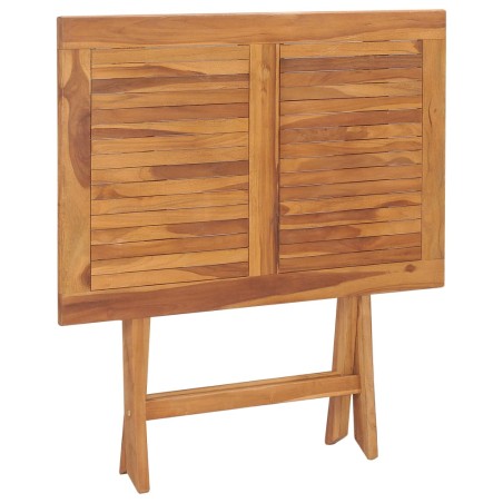 Ensemble à manger d'extérieur pliable 5 pcs Bois solide de teck