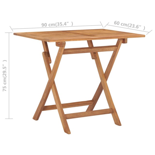 Ensemble à manger d'extérieur pliable 5 pcs Bois solide de teck